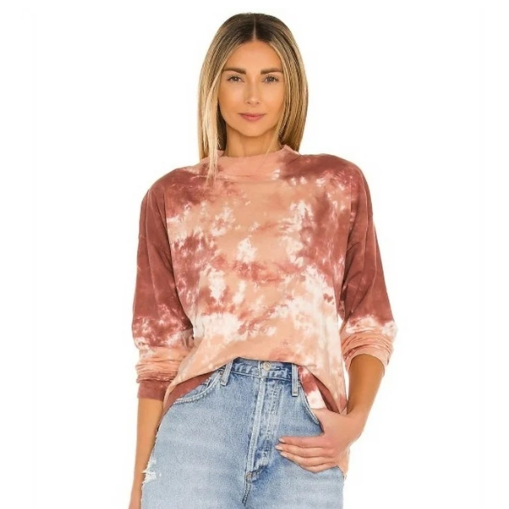 Hard Tail Tie-Dye V-Neck Sweatshirt - Blue and Pink - Picture 6 of 6
